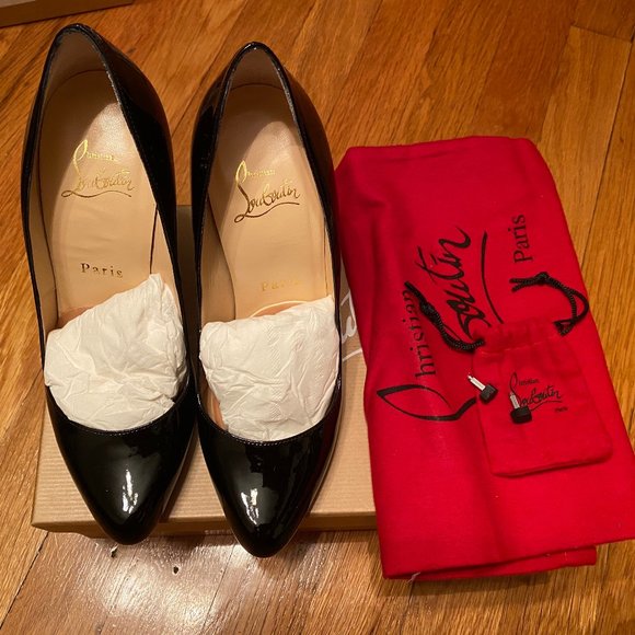 Christian Louboutin Simple 100 Leather Pumps BLACK - Picture 1 of 8